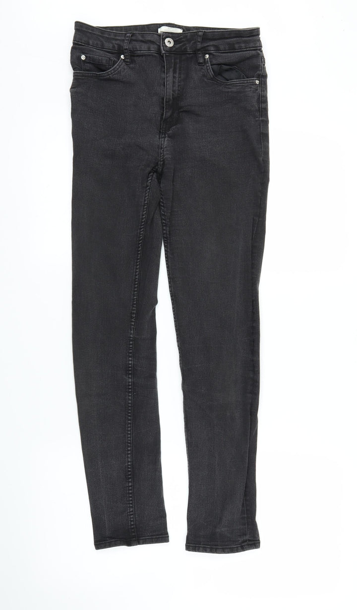 H&M Womens Black Denim Skinny Jeans Size 8 L25 in