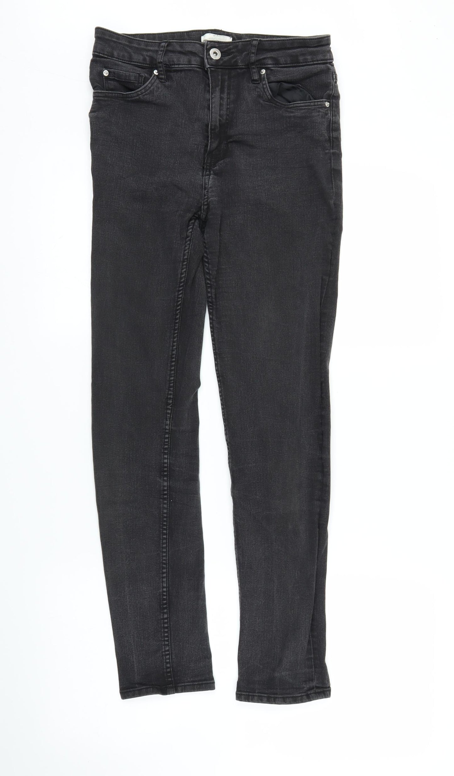 H&M Womens Black  Denim Skinny Jeans Size 8 L25 in