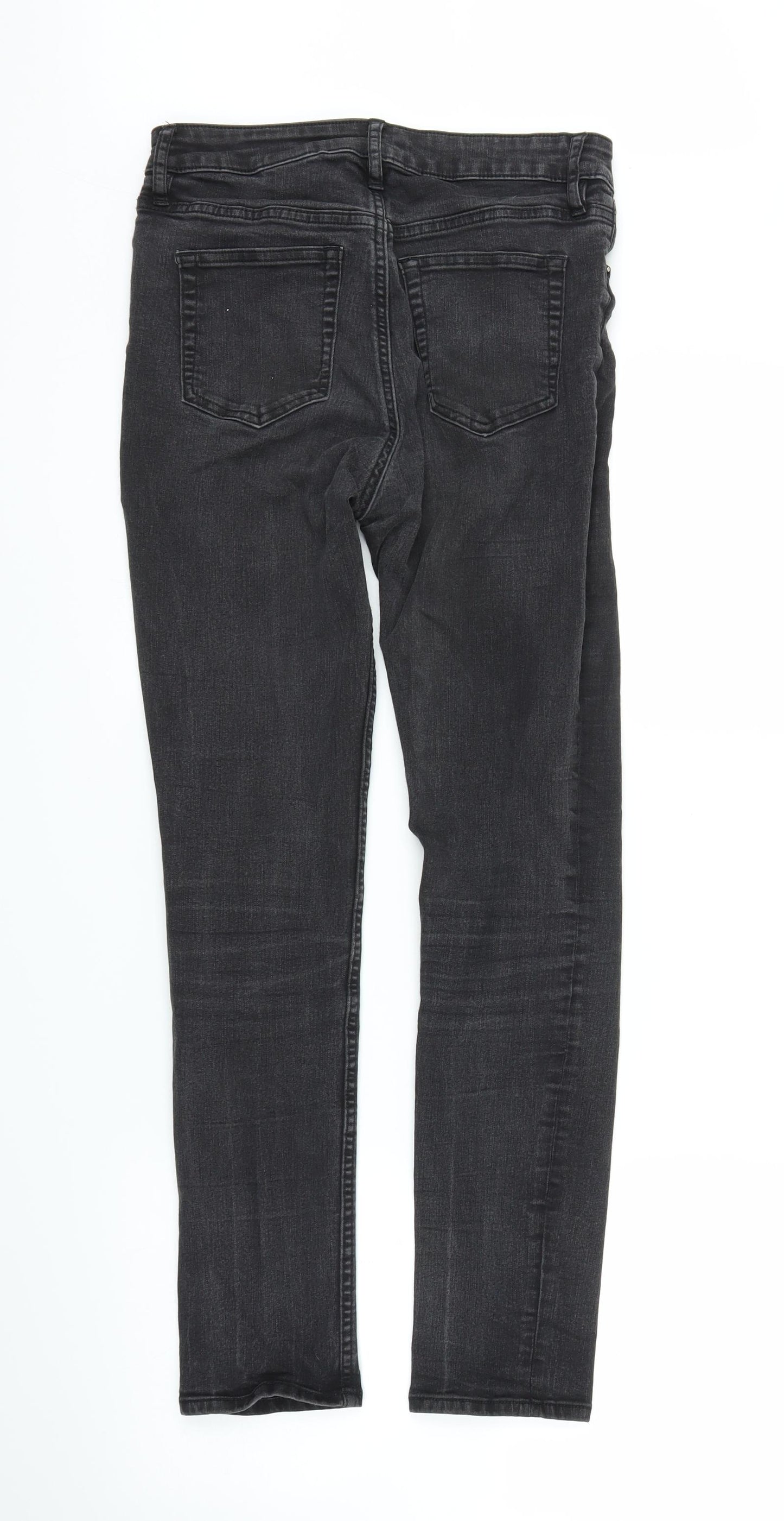 H&M Womens Black  Denim Skinny Jeans Size 8 L25 in