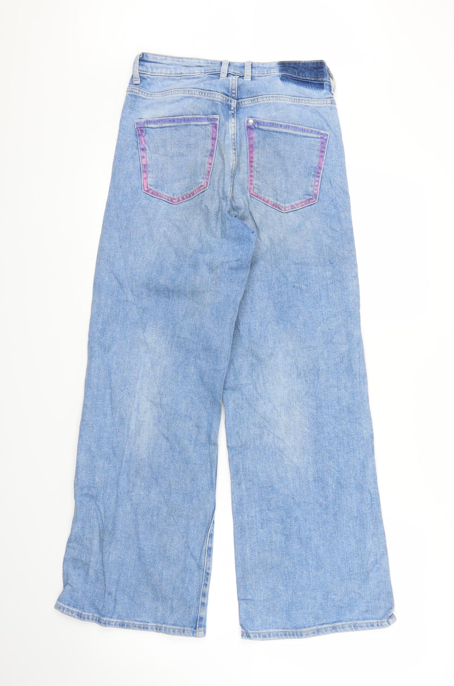 H&M Womens Blue  Denim Flared Jeans Size 4 L27 in