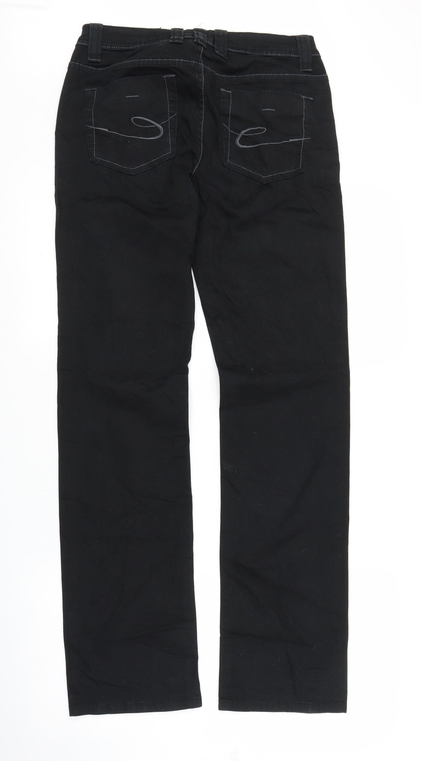 FIVE Womens Black  Denim Straight Jeans Size 10 L30 in