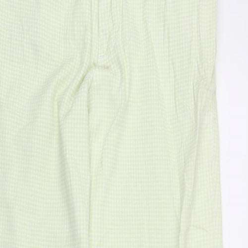 Anne L Womens Green Check Denim Straight Jeans Size 14 L28 in
