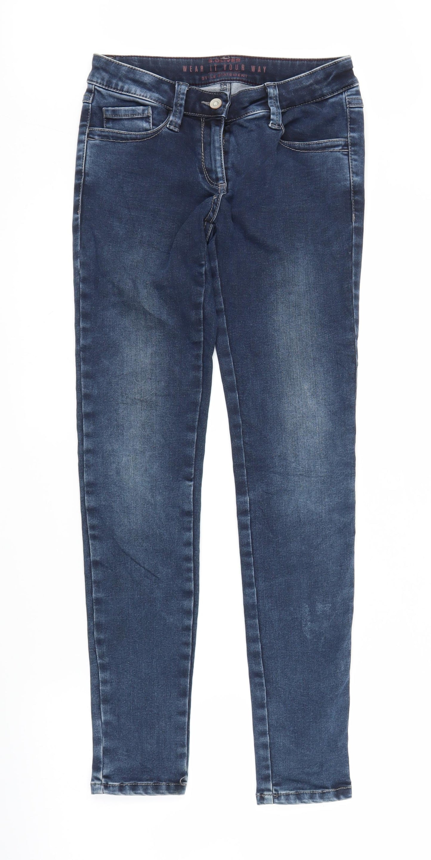 s.Oliver Womens Blue  Denim Skinny Jeans Size S L27 in