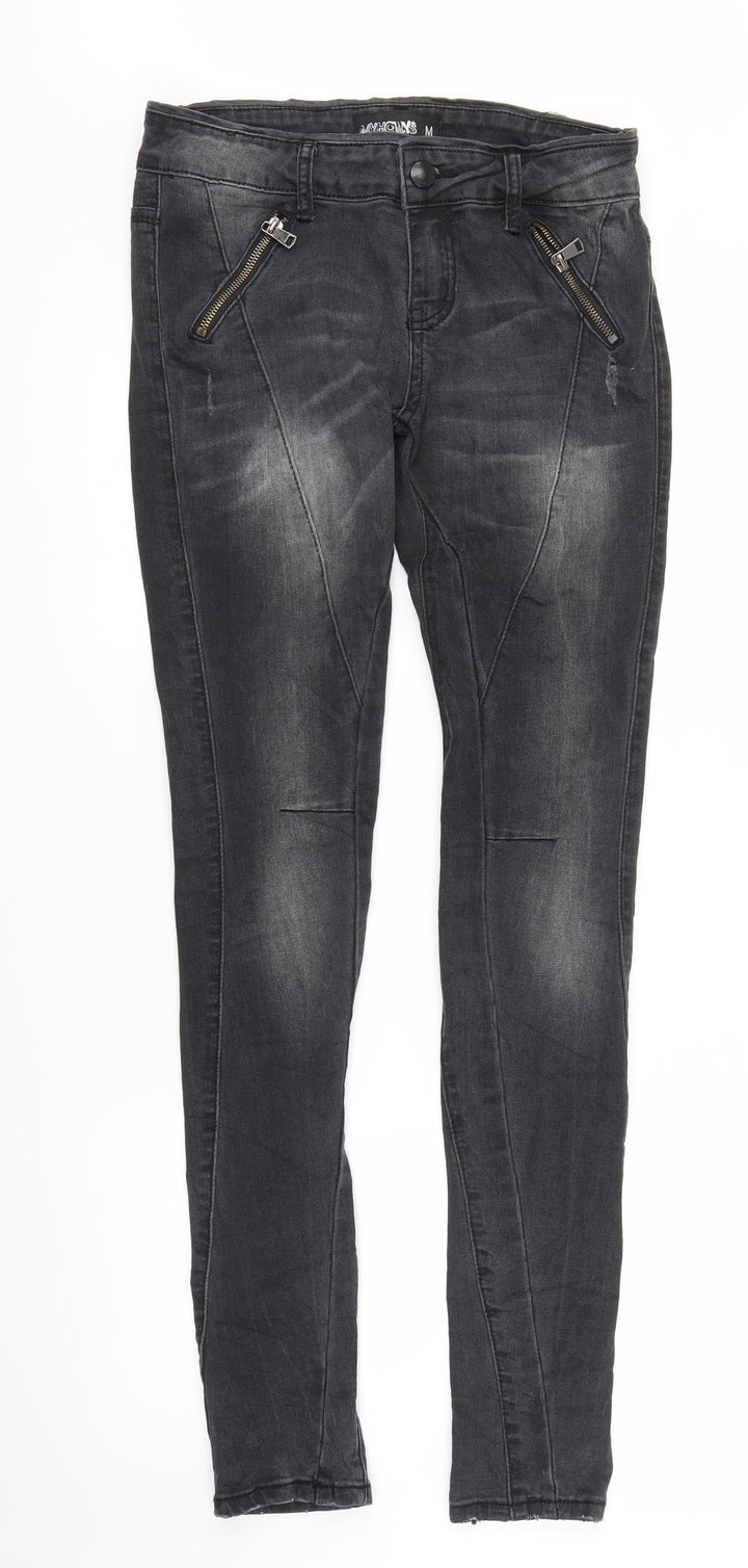 My Holly Womens Grey Denim Skinny Jeans Size M L32 in