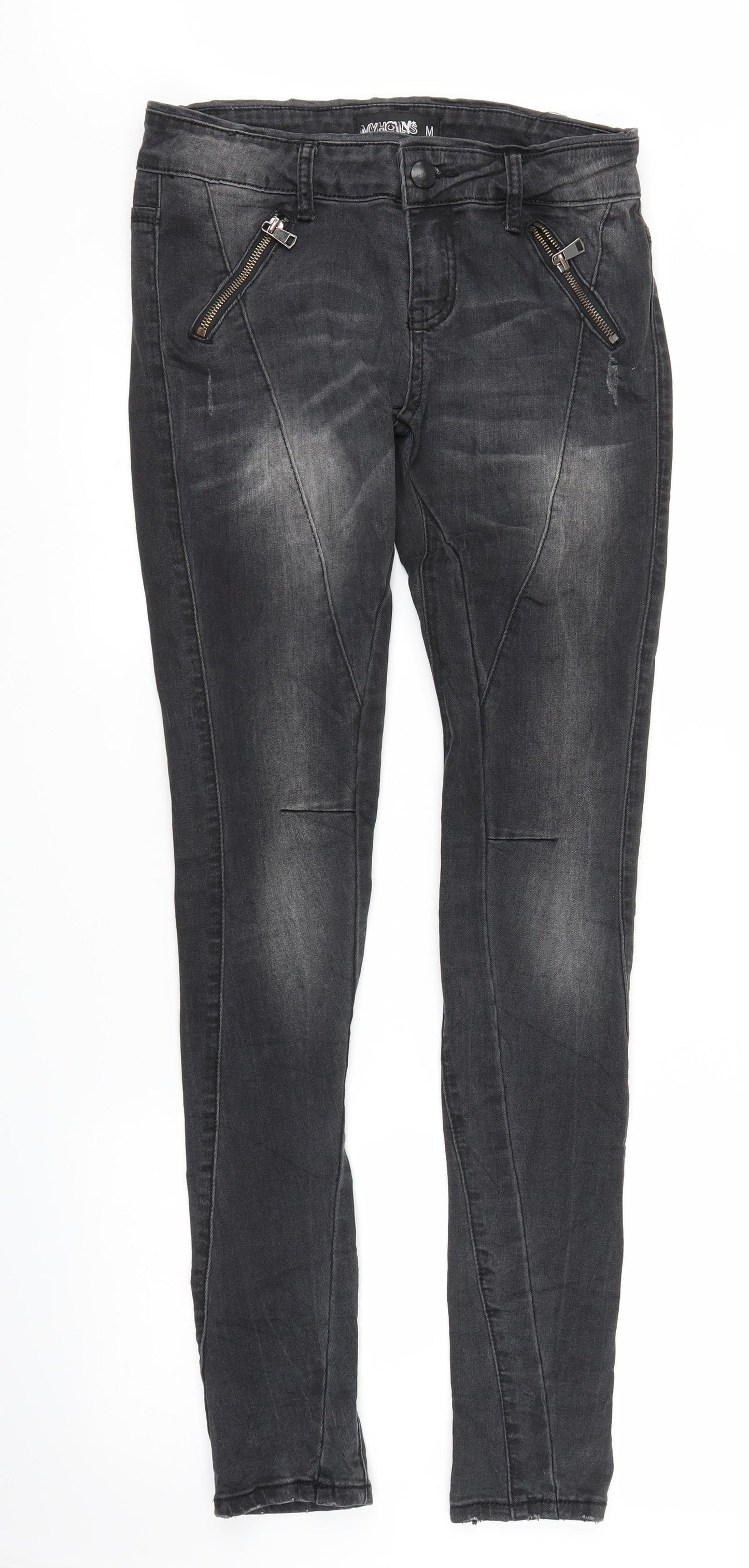 My Holly Womens Grey  Denim Skinny Jeans Size M L32 in