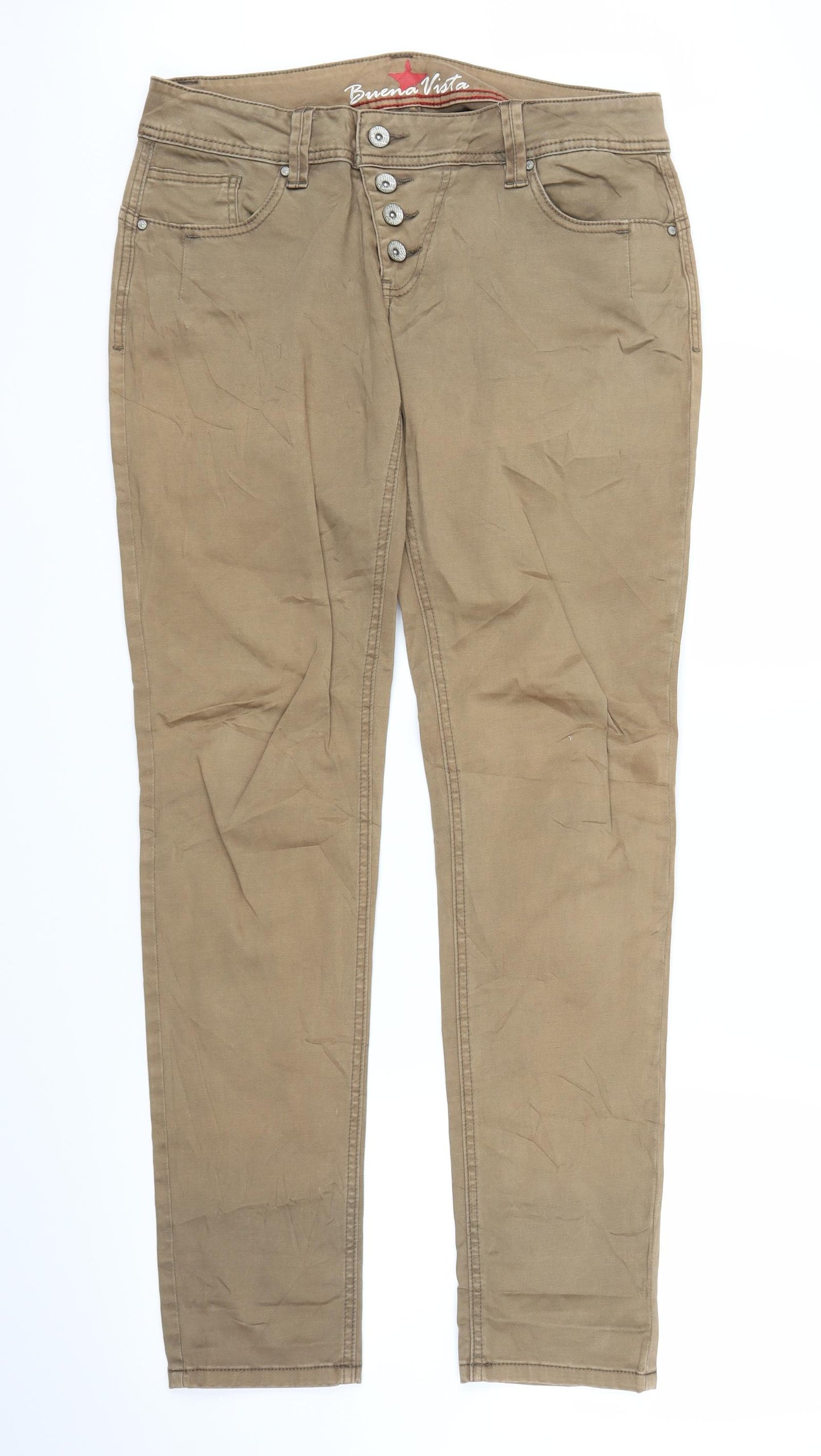 Bueno Vista Womens Brown   Chino Trousers Size M L30.5 in