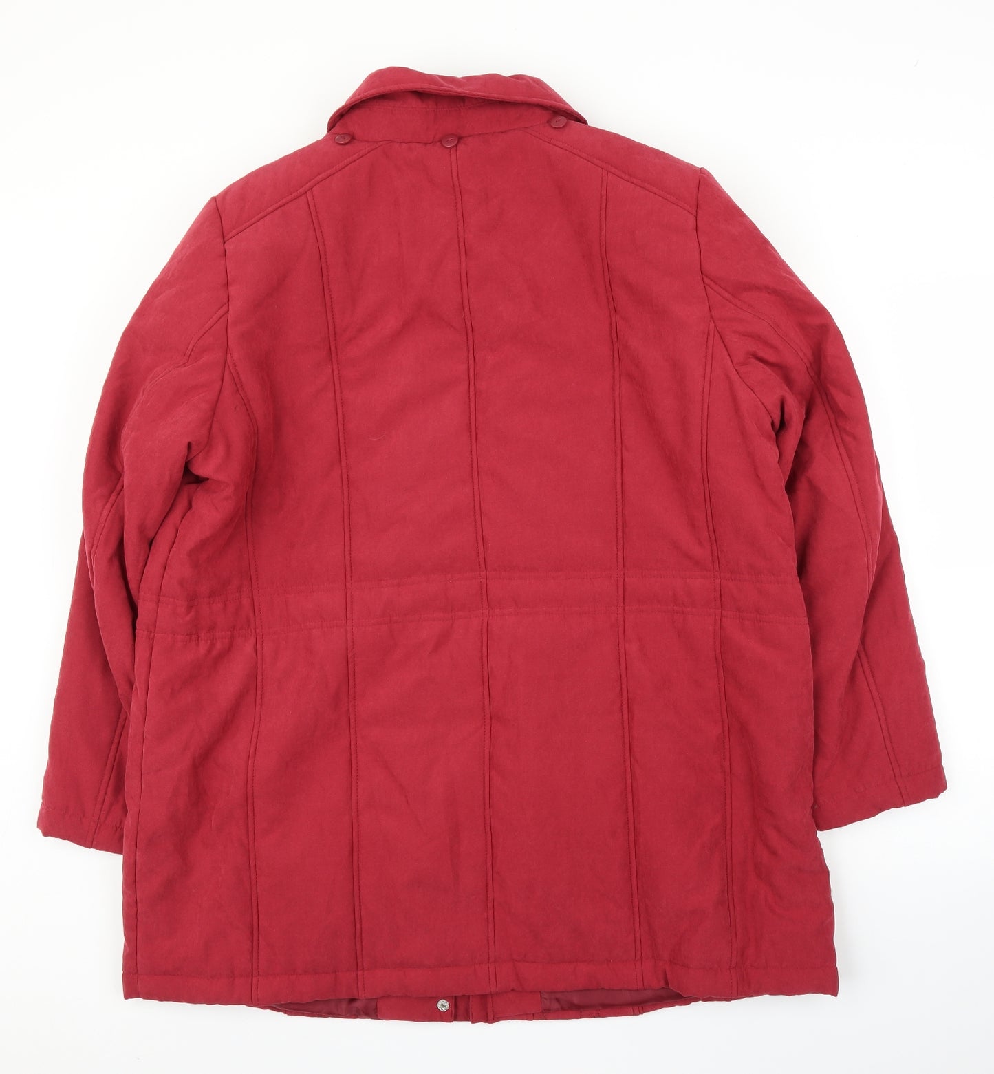 Bonmarché Womens Red Floral  Quilted Coat Size 18