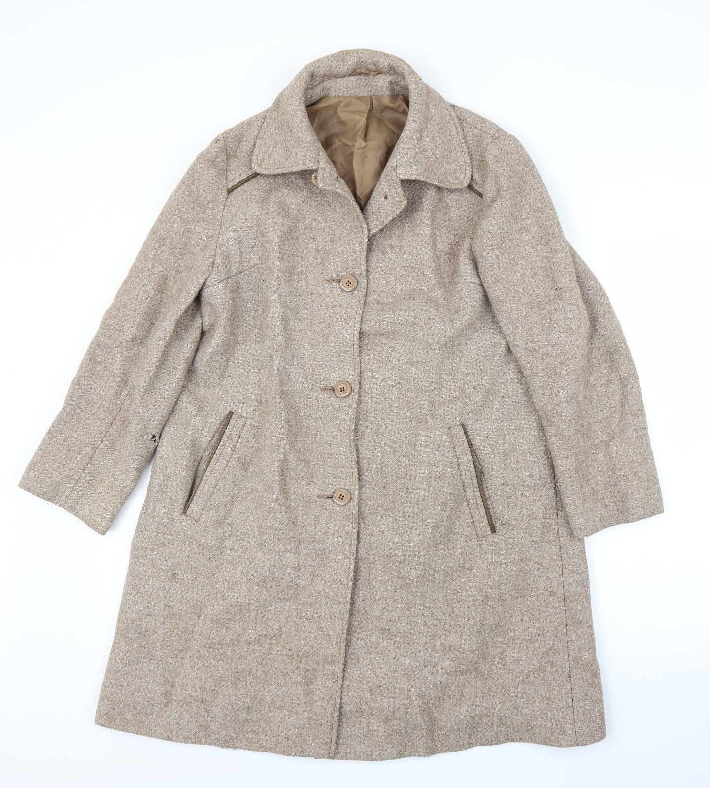 Preworn Womens Brown   Overcoat Coat Size L