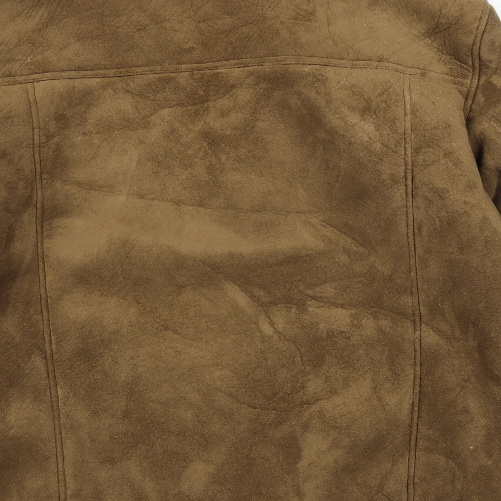 BHS Mens Brown   Motorcycle Jacket Coat Size L