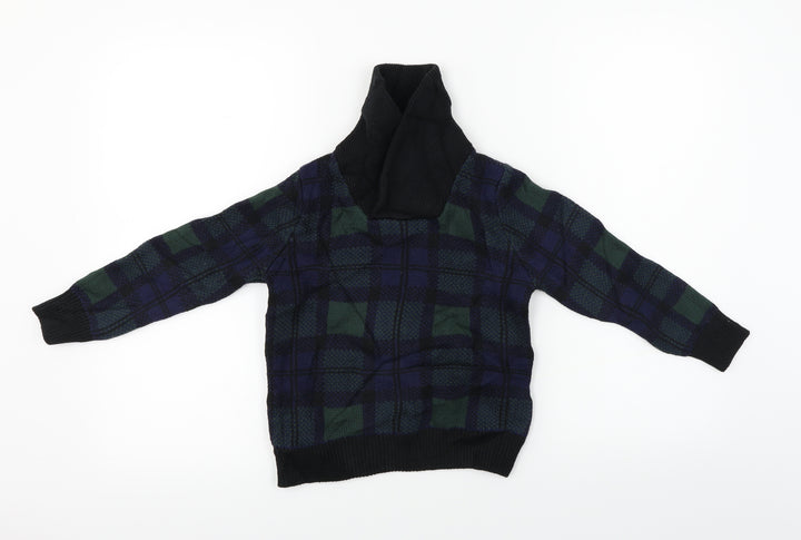 Gap Boys Black Check Pullover Jumper Size 5 Years