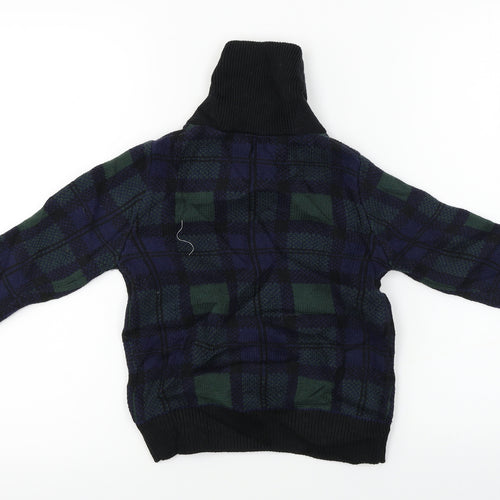 Gap  Boys Black Check  Pullover Jumper Size 5 Years