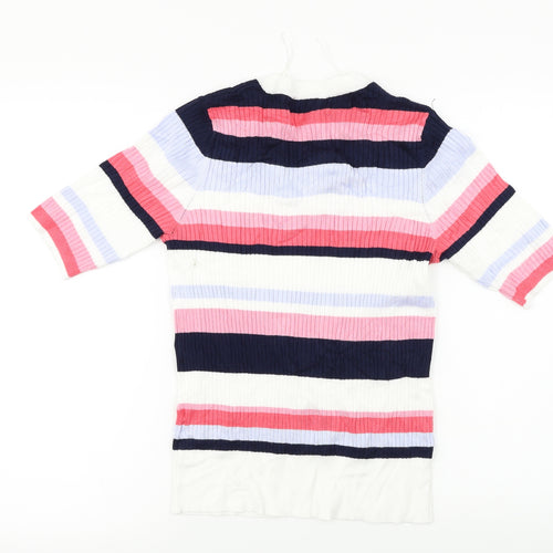 Marks and Spencer  Womens White Striped  Pullover Jumper Size 12