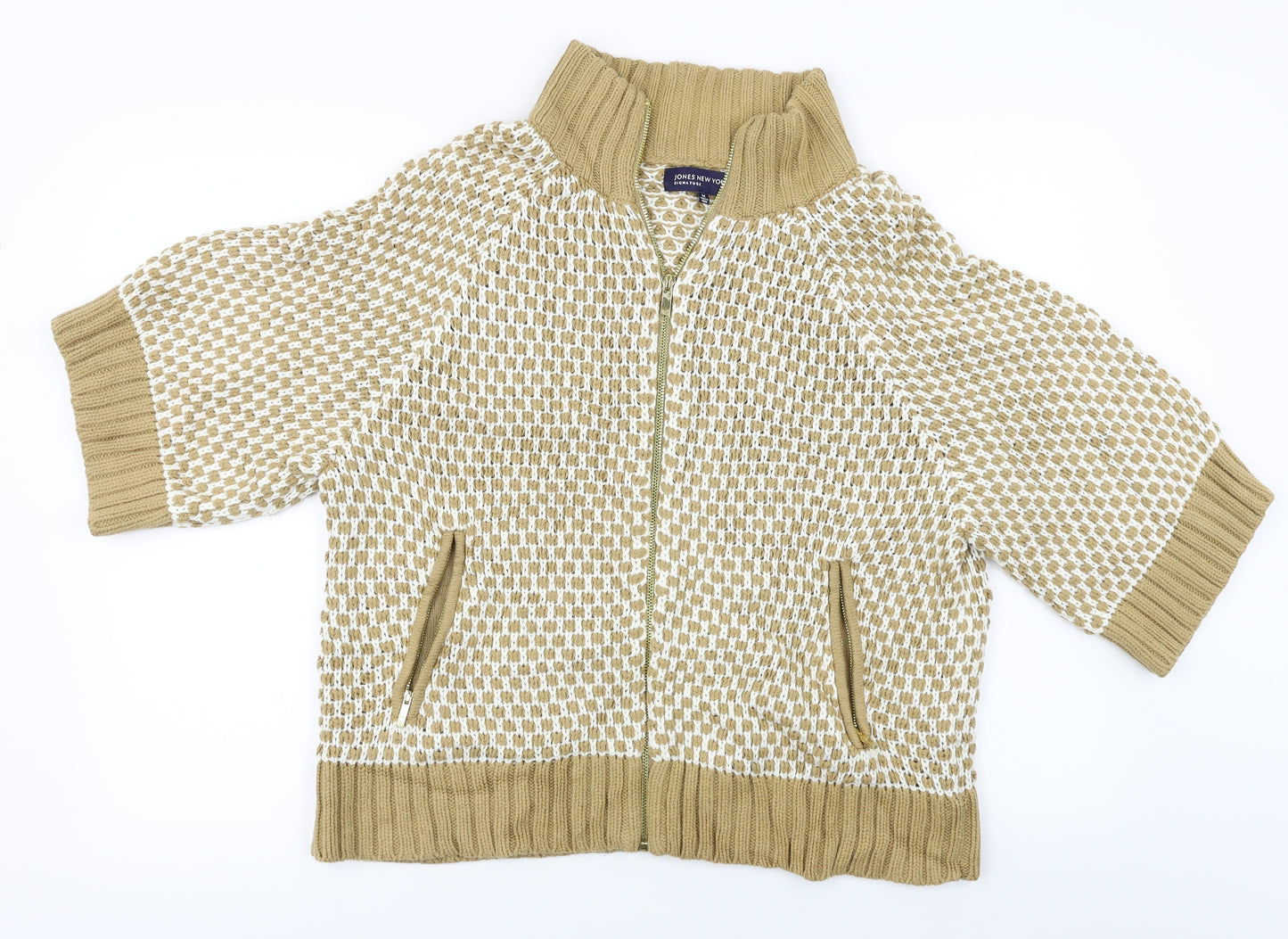 Jones New York  Womens Beige   Full Zip Jumper Size M