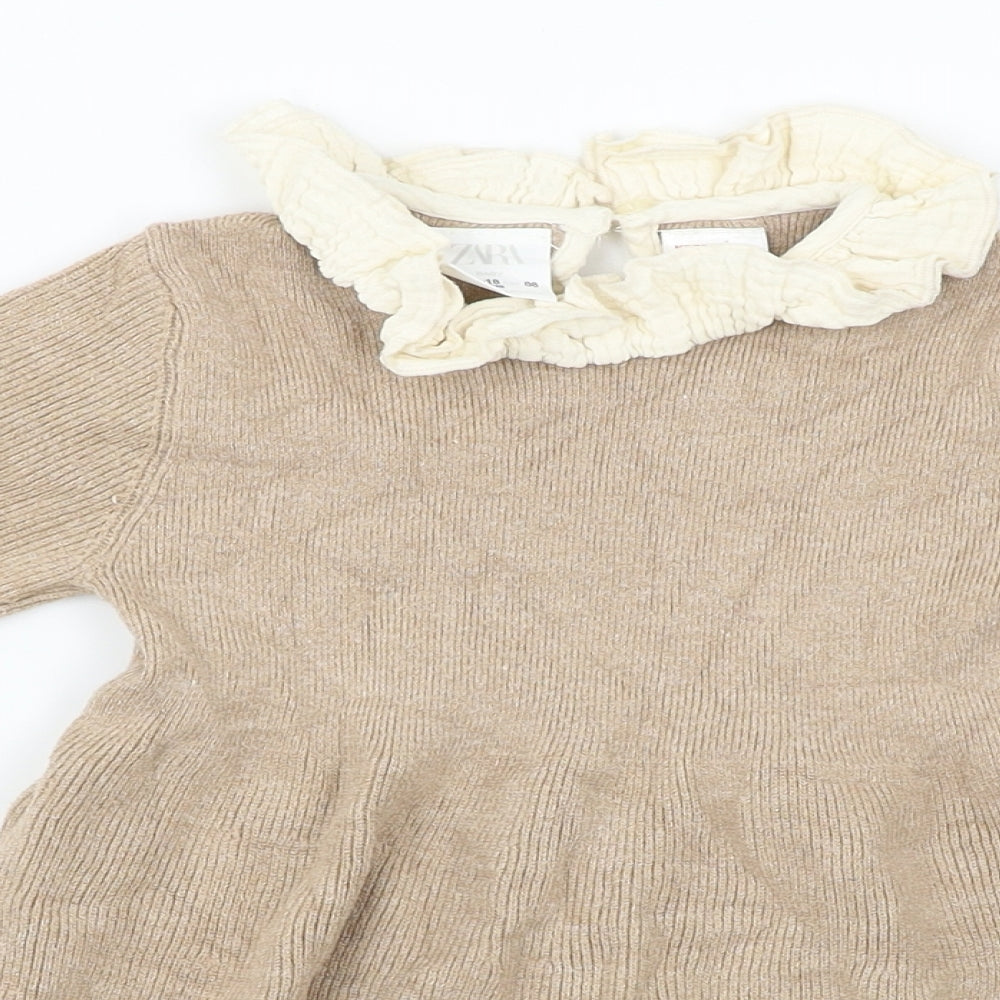Zara  Girls Beige   A-Line  Size 12-18 Months