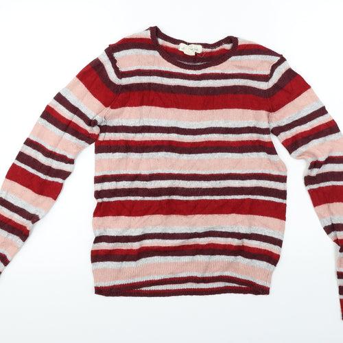 L.O.G.G    Womens Red Striped  Pullover Jumper Size S