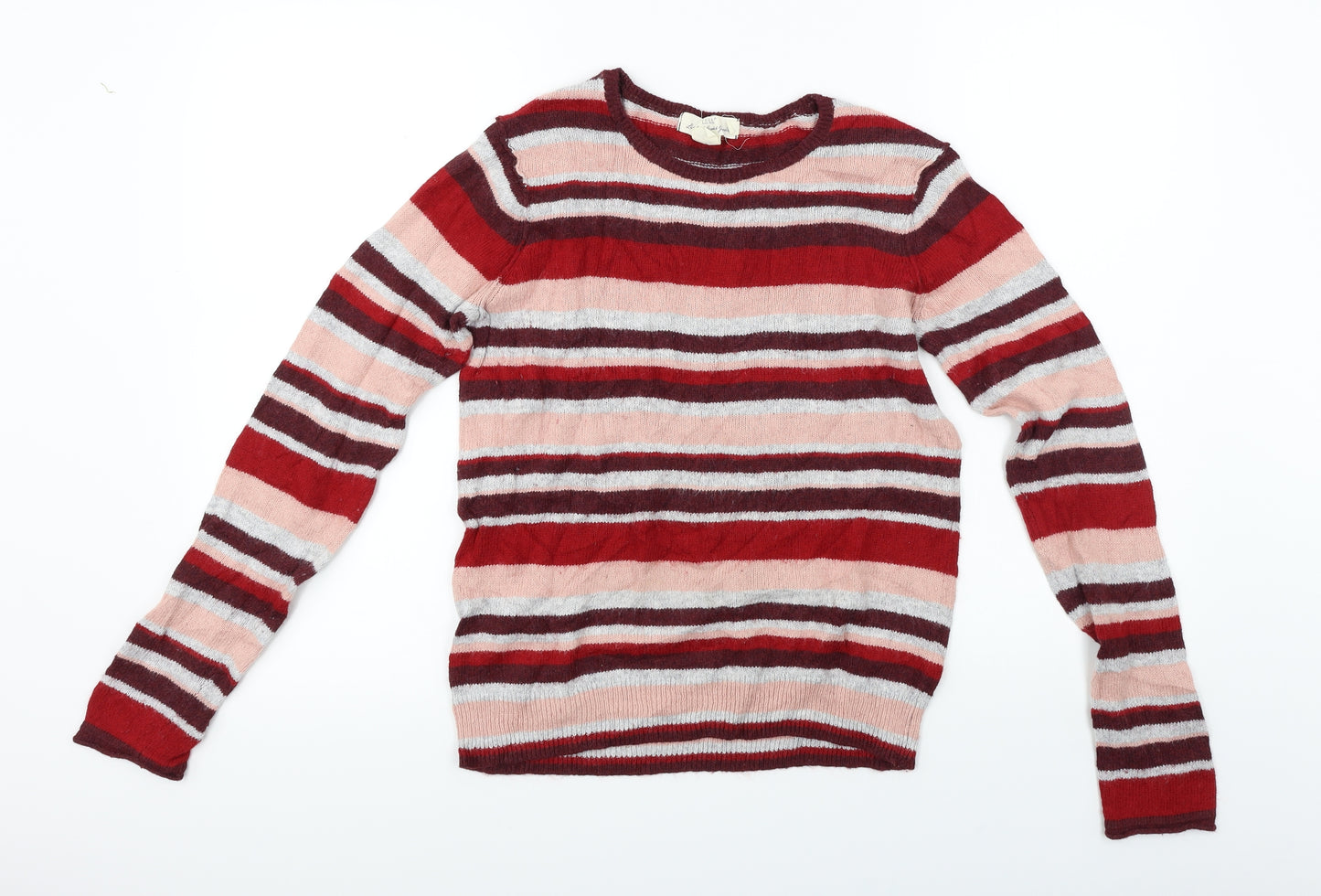 L.O.G.G    Womens Red Striped  Pullover Jumper Size S