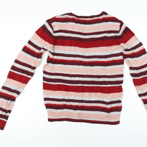 L.O.G.G    Womens Red Striped  Pullover Jumper Size S