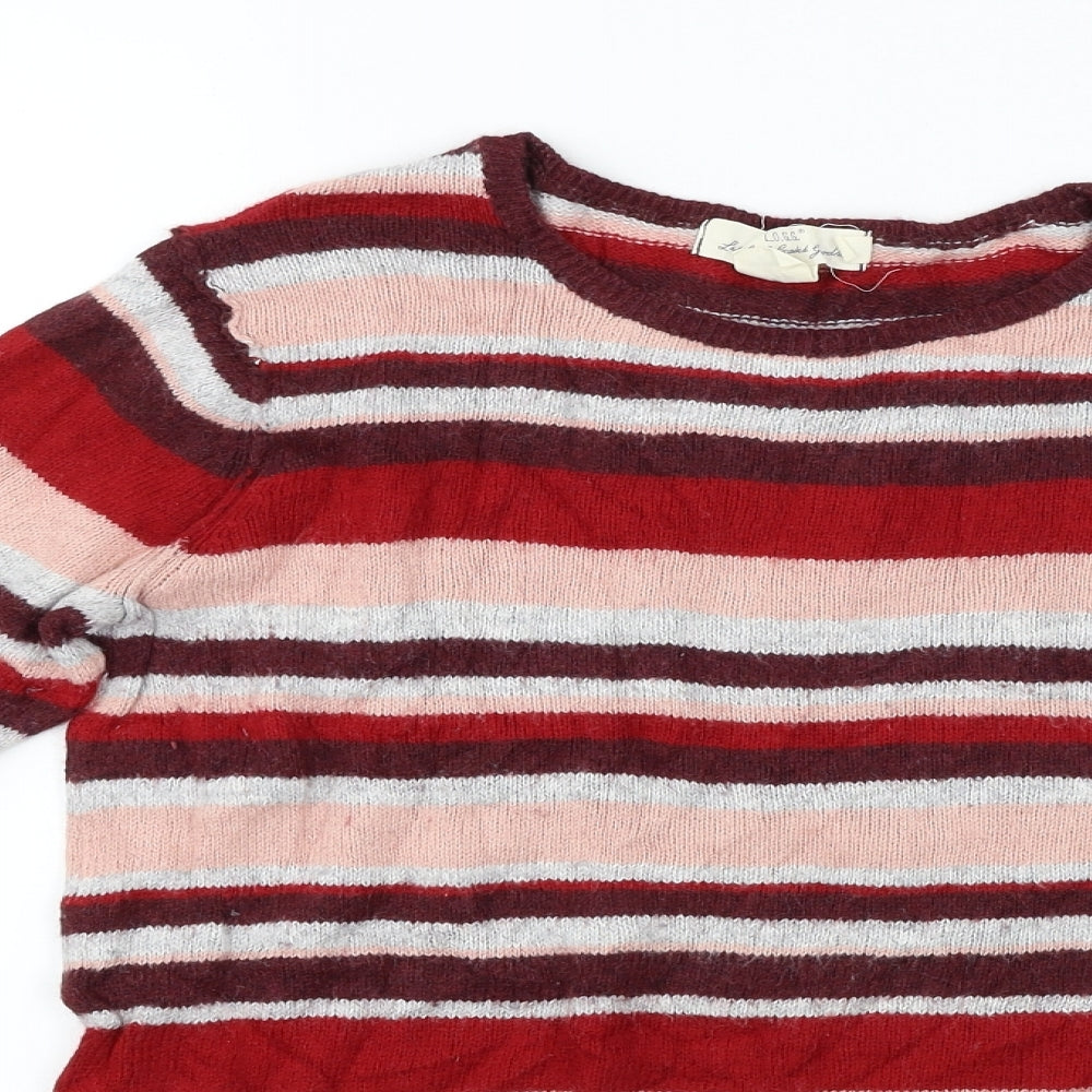 L.O.G.G    Womens Red Striped  Pullover Jumper Size S