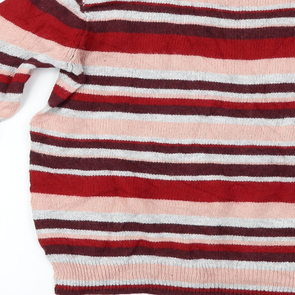 L.O.G.G    Womens Red Striped  Pullover Jumper Size S