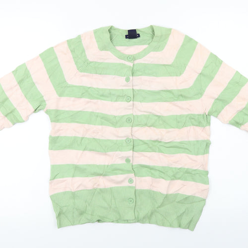 Gap  Womens Beige Striped  Cardigan Jumper Size M