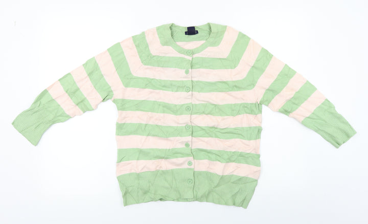 Gap  Womens Beige Striped  Cardigan Jumper Size M