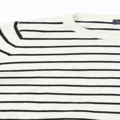 Marks and Spencer  Womens White Striped  Pullover Jumper Size 10