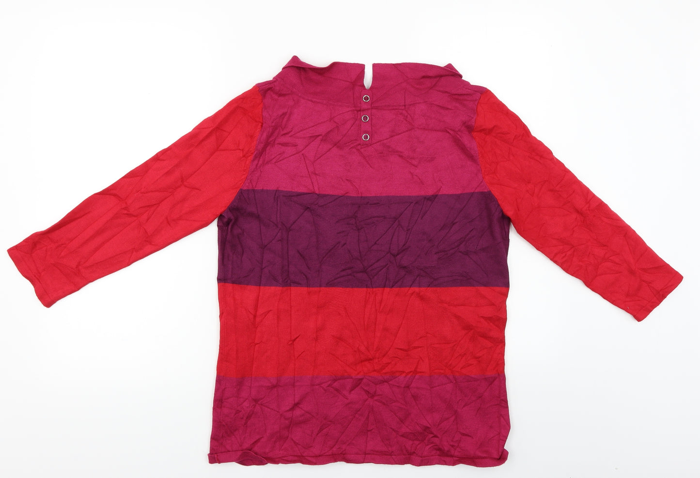 M&Co Womens Red Striped  Pullover Jumper Size 14