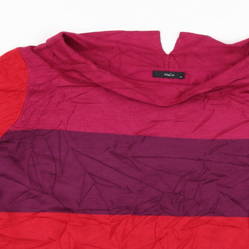 M&Co Womens Red Striped  Pullover Jumper Size 14