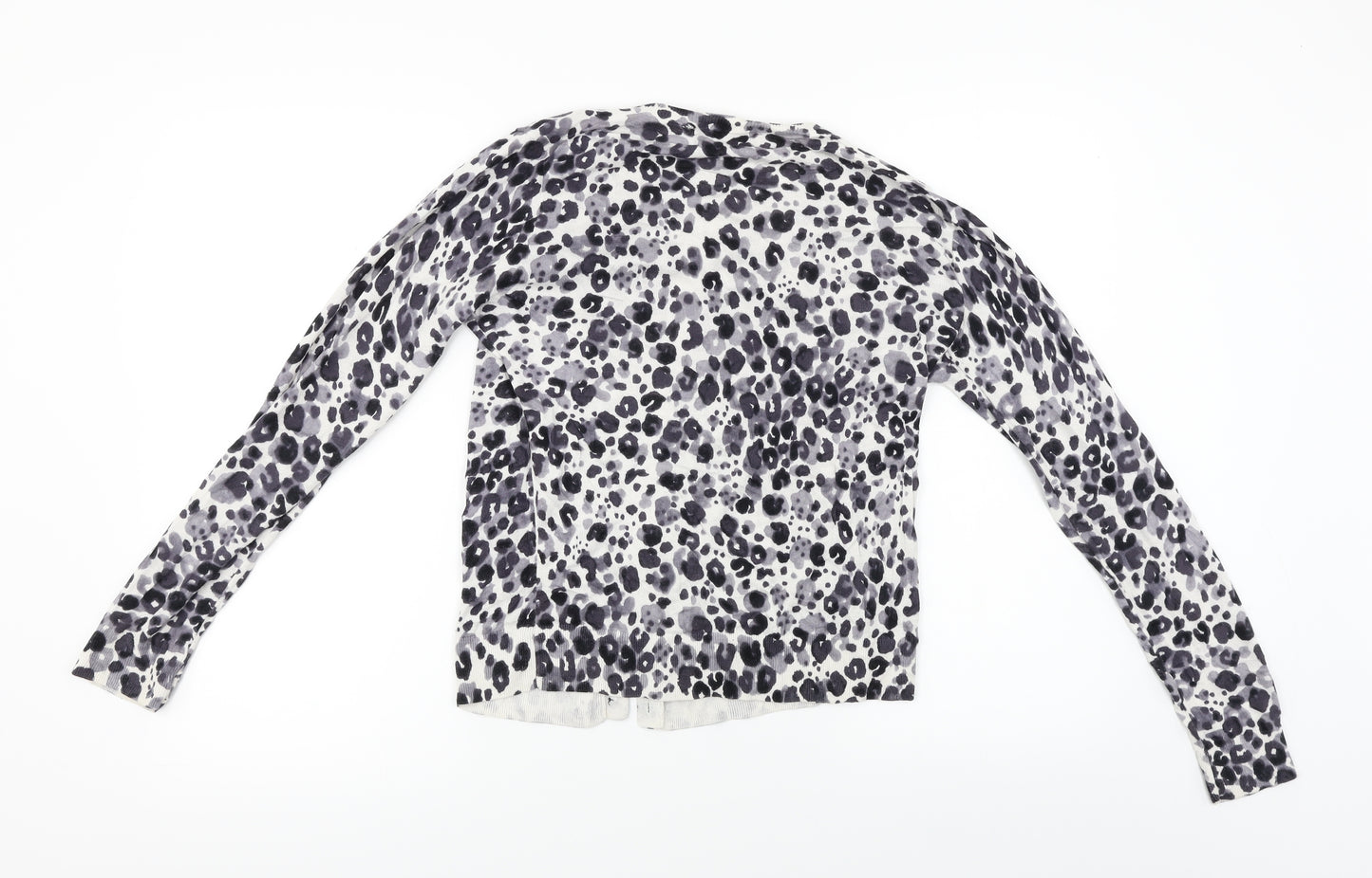 LOFT  Womens White Animal Print  Cardigan Jumper Size M