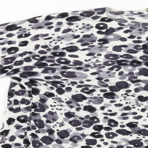 LOFT  Womens White Animal Print  Cardigan Jumper Size M