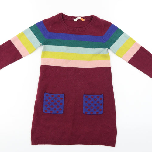 John Lewis  Boys Purple Striped  Pullover Jumper Size 4 Years