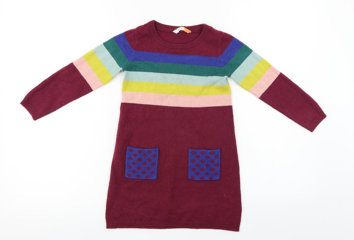 John Lewis  Boys Purple Striped  Pullover Jumper Size 4 Years