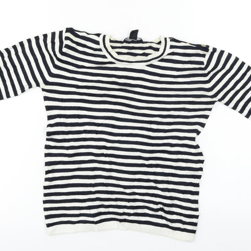 Atmosphere  Womens White Striped  Pullover Jumper Size 10