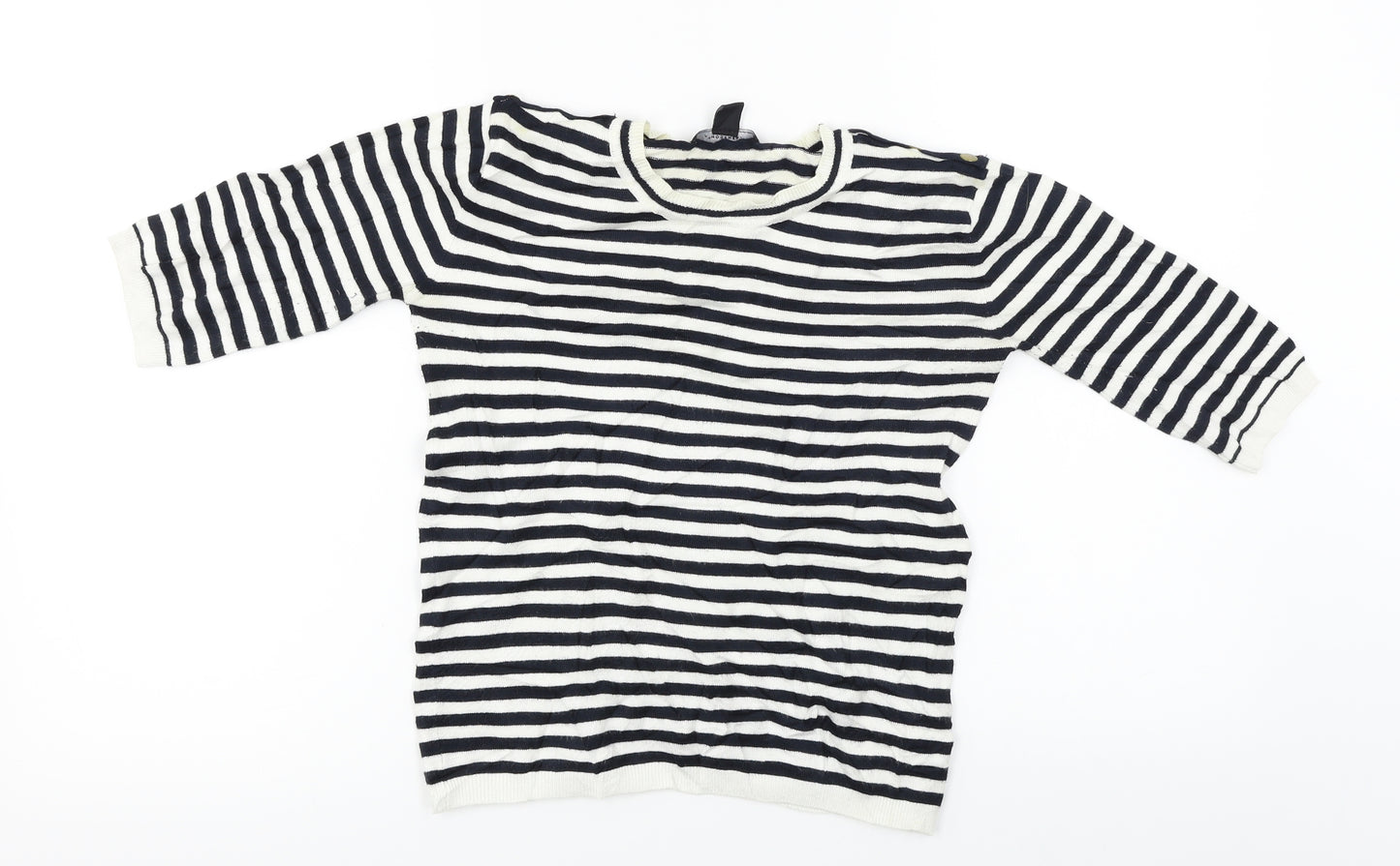 Atmosphere  Womens White Striped  Pullover Jumper Size 10
