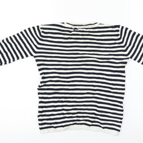 Atmosphere  Womens White Striped  Pullover Jumper Size 10