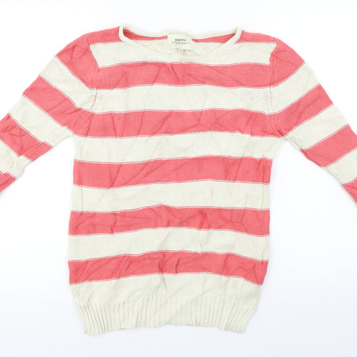 Papaya  Womens Ivory Striped  Pullover Jumper Size 12
