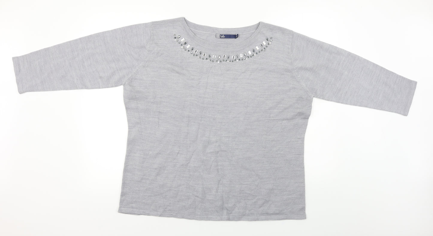 hle Womens Grey   Pullover Jumper Size XL