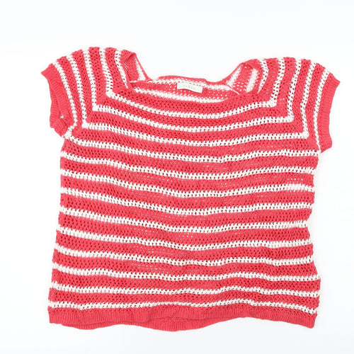 ose o ose Womens Pink Striped  Pullover Jumper Size M