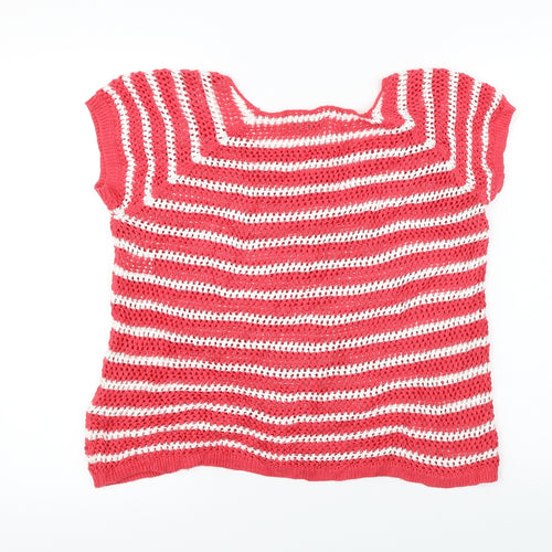 ose o ose Womens Pink Striped  Pullover Jumper Size M