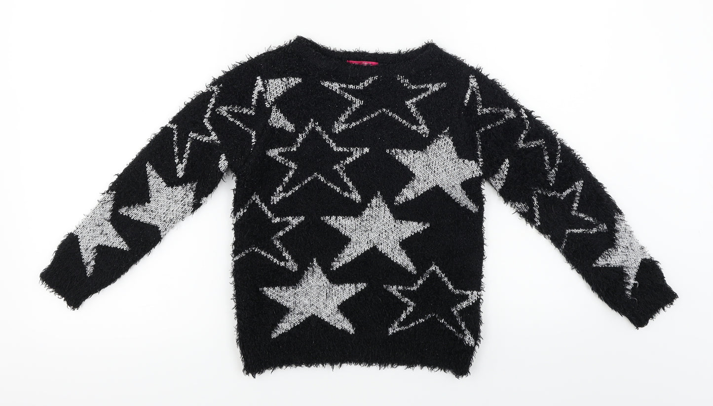 YD Girls Black   Pullover Jumper Size 7-8 Years