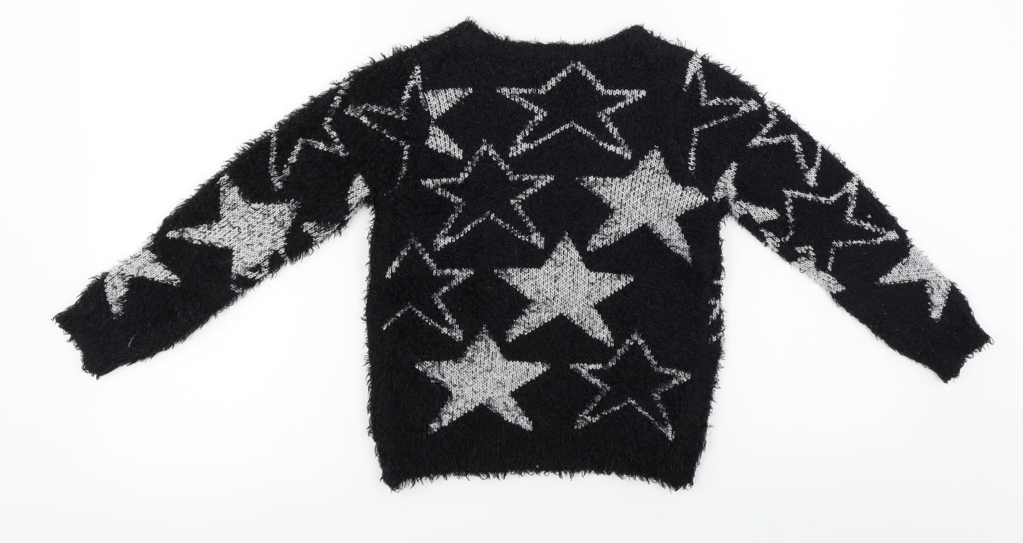 YD Girls Black   Pullover Jumper Size 7-8 Years