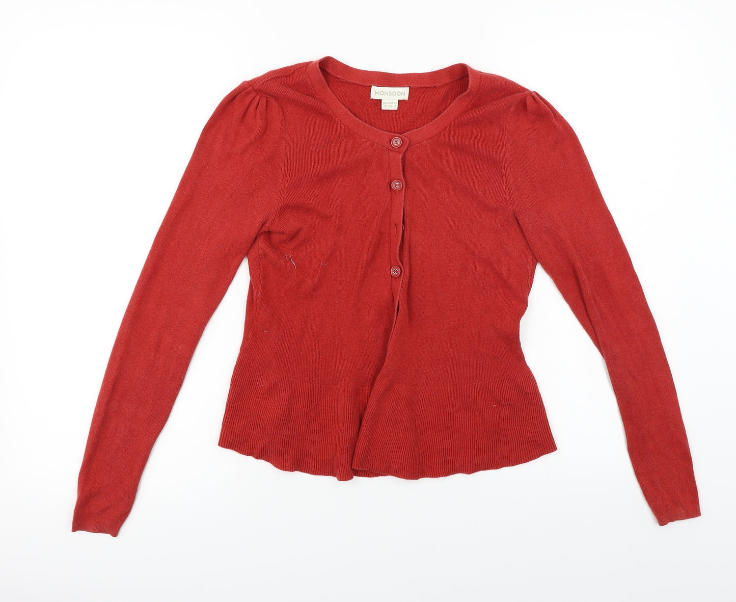 Monsoon  Womens Red Paisley  Cardigan Jumper Size 10