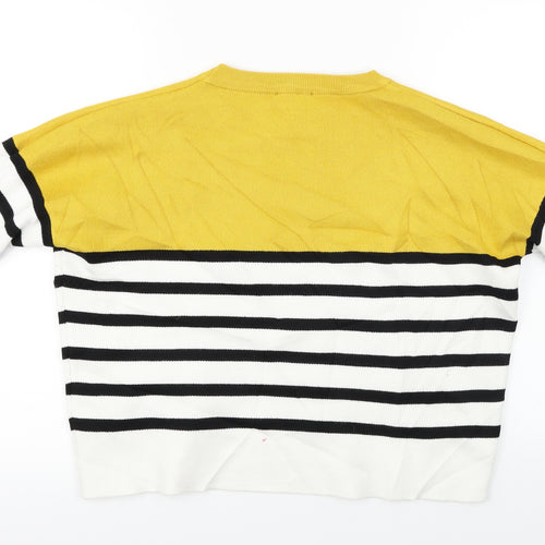 New Look  Womens White Striped  Pullover Jumper Size M