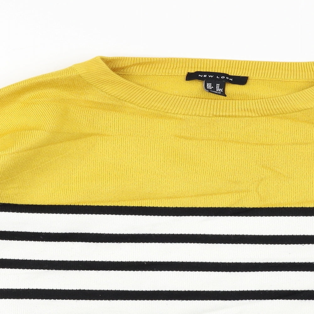 New Look  Womens White Striped  Pullover Jumper Size M