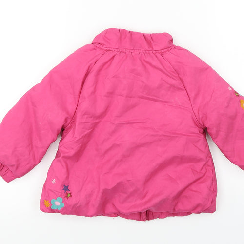 NEXT  Girls Orange Floral  Jacket Coat Size 2 Years