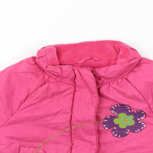NEXT  Girls Orange Floral  Jacket Coat Size 2 Years