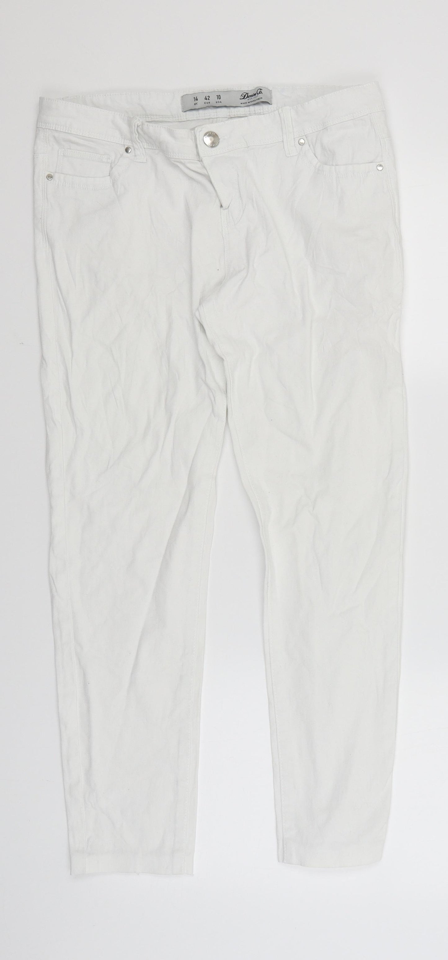 Denim Co Womens White   Cropped Jeans Size 14 L25 in