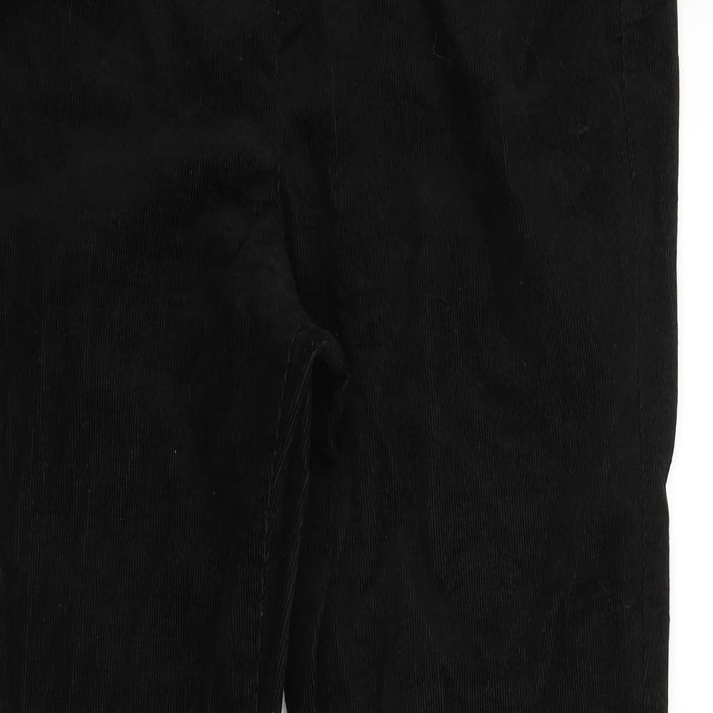 Essentials Womens Black  Corduroy Trousers  Size 14 L28 in