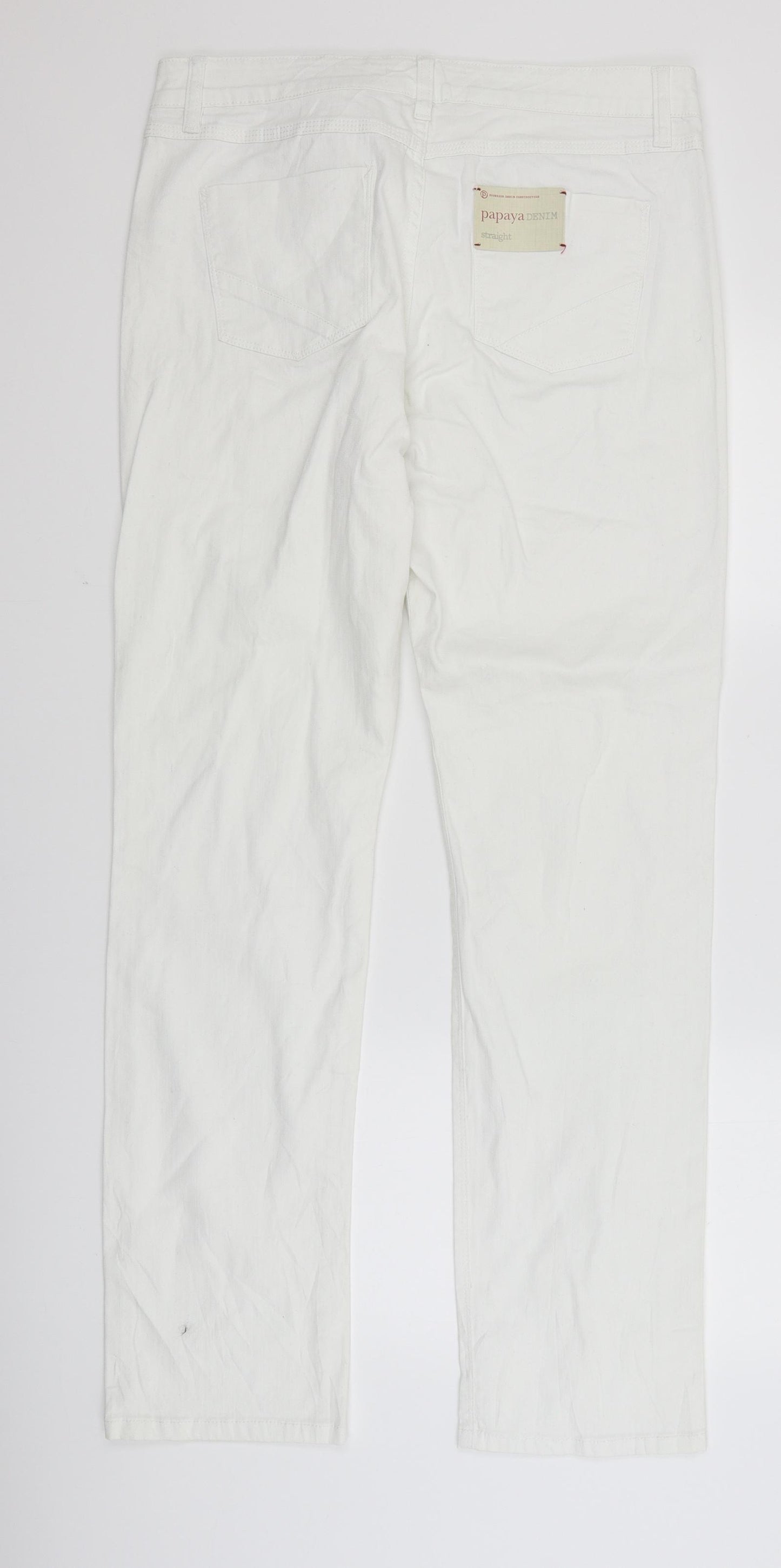 Papaya Womens White   Straight Jeans Size 16 L31.5 in