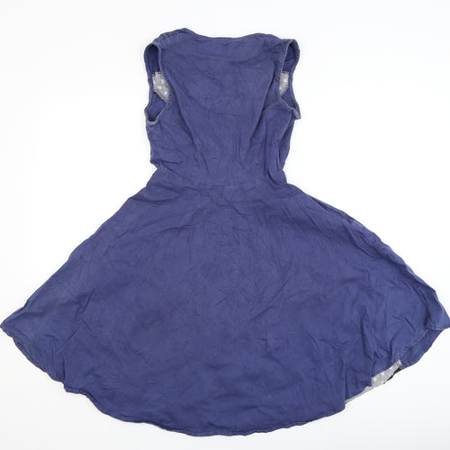 Smys Womens Blue Polka Dot  Fit & Flare  Size 14
